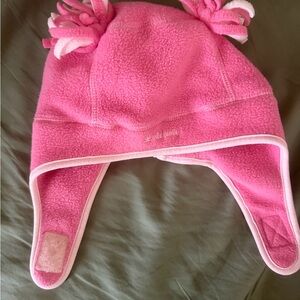 Old Navy Bright Pink Fleece Earflap Hat with Tassels